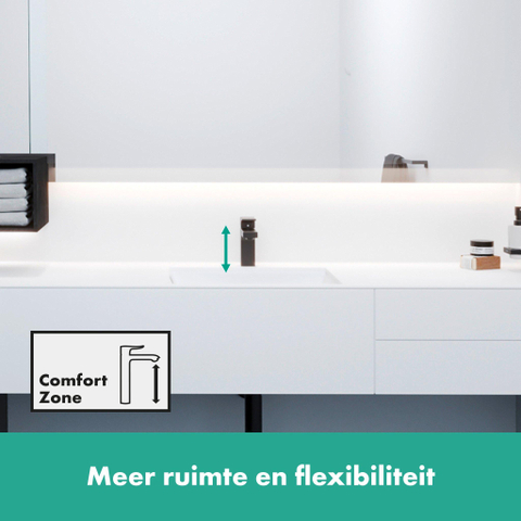 Hansgrohe Vernis Shape 1 greeps wastafelkraan - 100 met trekwaste - mat zwart SW651687
