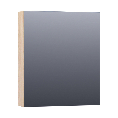 BRAUER Impress Deluxe armoire de toilette - 60x70x15cm - éclairage interne et externe - 1 porte miroir double face à droite Sunlit SW242119