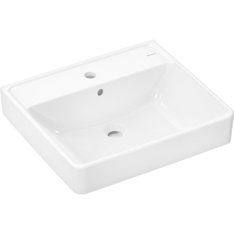 Hansgrohe Xanuia Q Wastafel/Fontein - 55x48cm - inbouw - 1 kraangat - met overloop - glans wit SW1165062