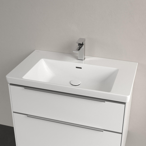 Villeroy & Boch Subway 3.0 meubelwastafel - 80x47cm - 1 kraangat - met overloop - White Alpine (glans wit) SW641532