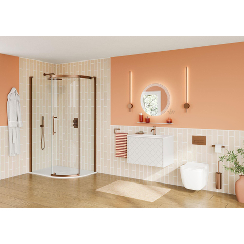 Crosswater Creo Offset Kwartronde Douchebak - 800x1200 RH - 25mm - glans wit SW916840
