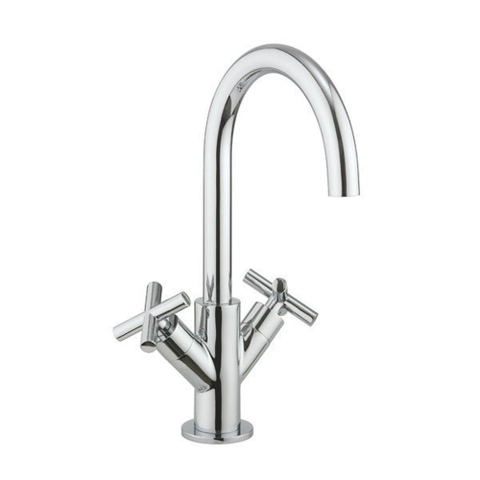 Crosswater MPRO Crosshead Wastafelkraan - met ronde uitloop en kruisgreep Cchroom - hoogglans chroom SW648387