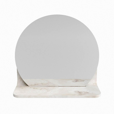 Mondiaz SPOT miroir – Ø 30 cm – avec tablette – Frappe (marbre beige) SW1235627