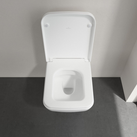 Villeroy & Boch venticello closetzitting - met deksel - met softclose en quick release RVS/stone - quickrelease - Stone White (mat wit) SW209654