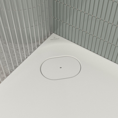 Villeroy & Boch Ecora douchebak - 80x80x3.5cm - hoekafvoer - stone white (wit) SW1558938