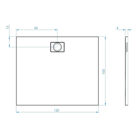Xenz Flat Zero douchevloer - 120x100x4 - Acryl - wit SW379034