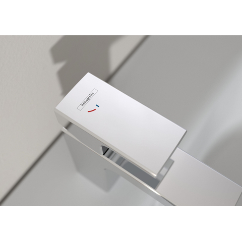 Hansgrohe Vernis Shape Eengreeps wastafelmengkraan - 100 - coolstart - met PopUp - trekwaste - hoogglans chroom SW651565