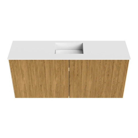 Mondiaz JOYA 90cm toiletmeubel - kleur Oak - Wastafel FAYE positie Midden 1 kraangat kleur Talc. SW1421119