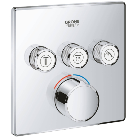 Grohe Grohtherm SmartControl inbouw regendoucheset – thermostatisch – 31 cm hoofddouche – witte knoppen – chroom SW108048