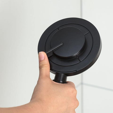 Tiger Tyne ensemble de douche pluie sans robinet – douche de tête Ø 22,5 cm – barre de douche avec inverseur – douchette avec flexible – noir mat SW544593