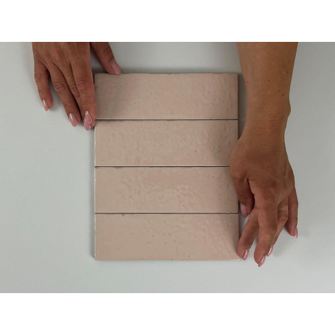 SAMPLE Terravito Nocino wandtegel - 6x18.6cm - Rose glans (roze) SW1221398