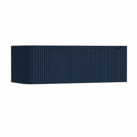 H&R Badmeubelen Juice Wastafelonderkast - 120x45x40cm - linkerhoek afgerond - 3D-front - 2 lades - geïntegreerde greep - blue oak SW1260062