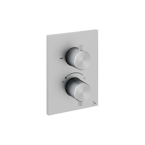 Crosswater 3ONE6 Inbouwthermostaat - 2 knoppen - 2 functies - met inbouwdeel - geborsteld RVS SW955778