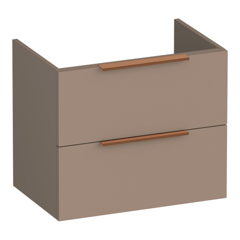 BRAUER Elevate meuble sous-lavabo peu profond 60 sans poignées rapportées 2 tiroirs à fermeture douce et 1 découpe pour siphon - moka mat SW1200236