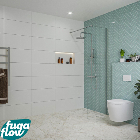 FugaFlow Eccelente Vetro inloopdouche badkamer - 50x200cm - helder glas - wandarm - chroom SW1124896
