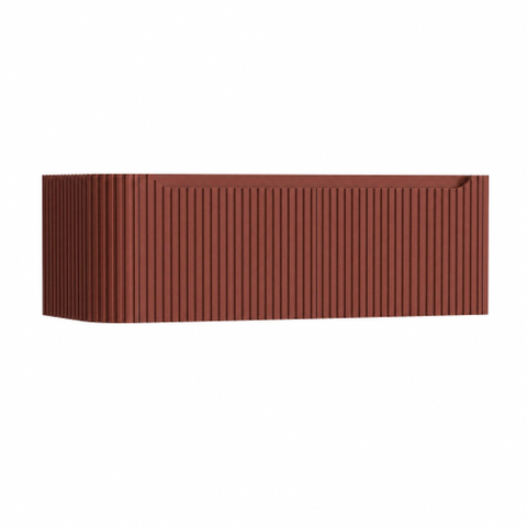 H&R Badmeubelen Juice Wastafelonderkast - 120x45x40cm - linkerhoek afgerond - 3D-front - 2 lades - geïntegreerde greep - terra mat SW1260023