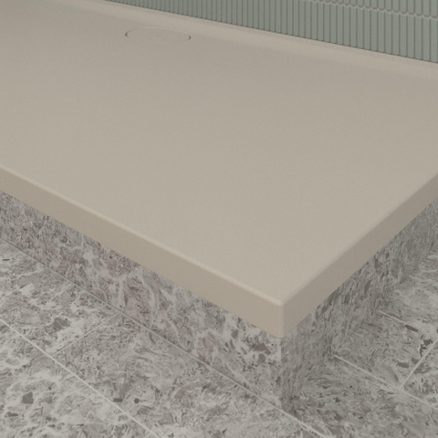 Villeroy & Boch Ecora douchebak - 180x90x3.5cm - afvoer lange zijde - almond (beige) SW1558914