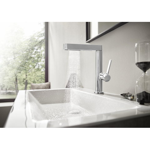 Hansgrohe Finoris Wastafelkraan - 230 - 2jet - met uittrekbare vuistdouche - met afvoerplug - hoogglans chroom SW651074