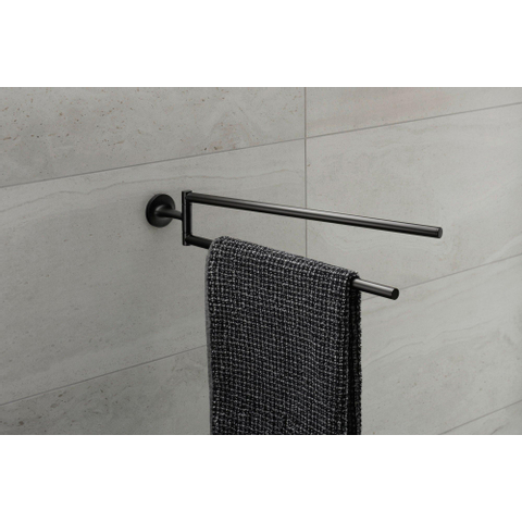 Duravit Starck T Handdoekhouder - 2 stangen - 46.5cm - draaibaar - mat zwart SW297086