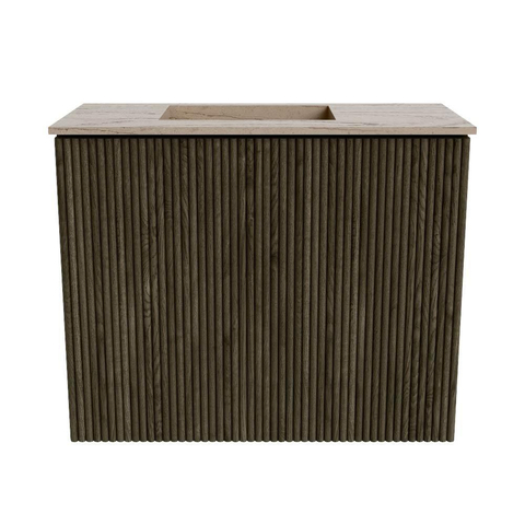 Mondiaz JOYA-DLUX 50cm toiletmeubel - kleur Shadow - Wastafel FAYE positie Links 1 kraangat kleur Arena. SW1424786