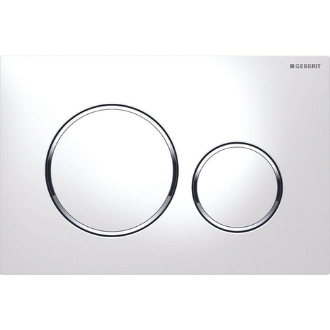 Geberit Sigma20 bedieningplaat - 2-toets spoeling - frontbediening - 24.6x16.4cm - set van 2 - glans wit SW889965