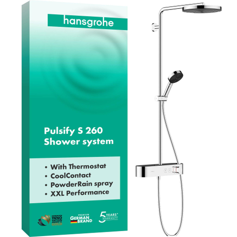 Hansgrohe Pulsify s Showerpipe - 260 - 1jet - met ShowerTablet - select - 400 - hoogglans chroom SW651165