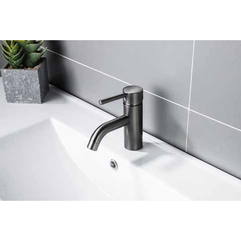 Fortifura Calvi Wastafelkraan - 14.8cm - opbouw - PVD - geborsteld gunmetal (antraciet) SW766540