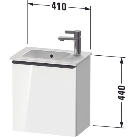 Duravit D-Neo wastafelonderkast 41x44x27.4cm Linksdraaiend 1 deur Noten Mat SW640635