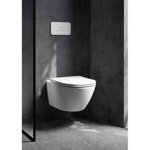 Villeroy & Boch Subway 3.0 Wandcloset - 56cm - zonder spoelrand - diepspoel twistflush CeramicPlus - zonder zitting - Stone White (mat wit) SW546733