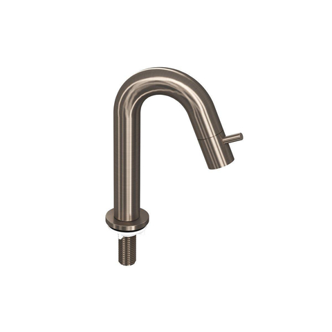 INK Robinet de lavabo - 19,5cm - sur pied - courbé - laiton nickel brossé SW692923