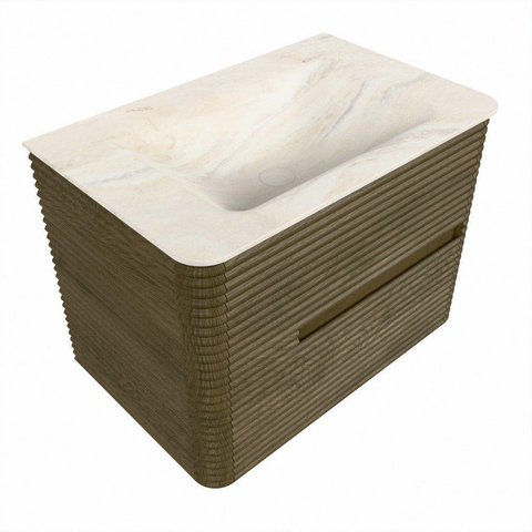 Mondiaz CIRO-DLUX Badkamermeubelset - 70x45x50cm - Solid surface wastafel Ostra - 1 wasbak Midden - 1 kraangat - 2 lades - Dusk SW1532906