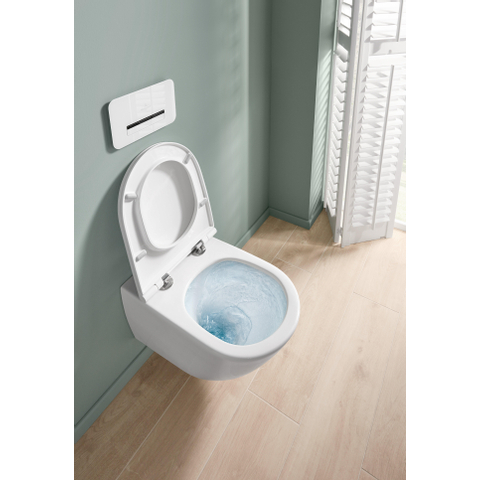 Villeroy & Boch universo twistflush Universo Wandcloset Pack - 56cm twistflush diepsoel zitting - White Alpine (glans wit) SW762339
