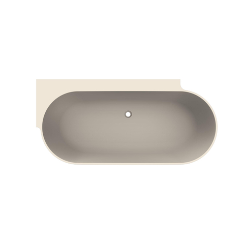 Arcqua Havana Baignoire demi-îlot - 170x80cm - gauche - argile mate SW1224221