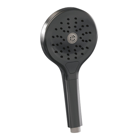 Brauer Gunmetal Edition Ensemble de douche pluie à poser - douche principale 20 cm - glissière - douchette ronde 3 positions - boutons lisses - PVD - gunmetal brossé SW1164694