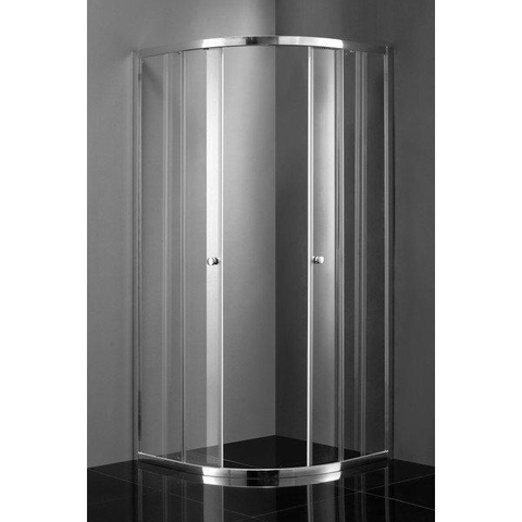 Adema Glass Cabine de douche quart de rond avec 2 portes coulissantes 90x90x185cm vitre claire SW8167