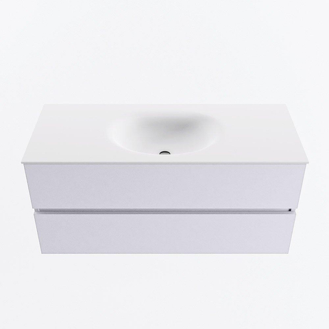 Mondiaz VICA Ensemble de meubles de salle de bains - 110cm - cale - 2 tiroirs - Lavabo MOON - au milieu - 1 trou de robinet - couleur talc - Version XL 60cm de haut SW1189237