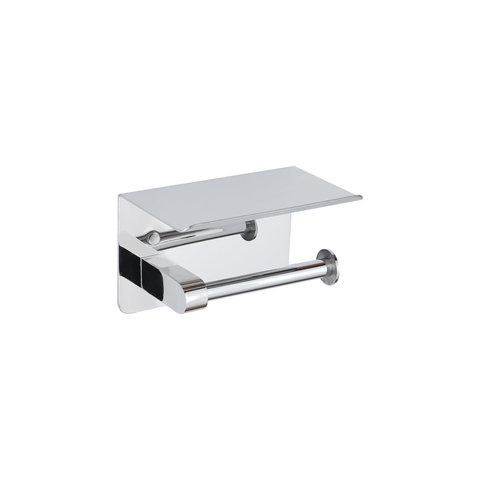 Fortifura Calvi Toiletset - toiletrolhouder - met klep- toiletborstel - handoekhaak - hoogglans chroom SW1390017