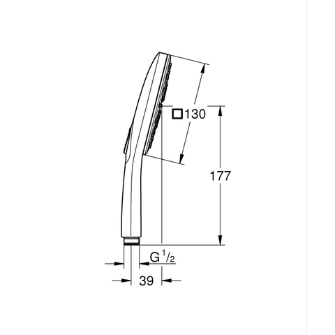 Grohe QuickFix Vitalio Handdouche - 13cm - vierkant - 3 straalsoorten - chroom SW705164