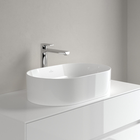 Villeroy & Boch Collaro opzetwastafel ovaal - 56x36cm - zonder overloop - zonder kraangat - White Alpine (glans wit) SW336040