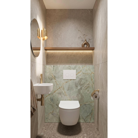 QeramiQ Dely Pack WC - réservoir encastré Geberit UP100 - plaque de déclenchement blanche - WC - Abattant WC - blanc mat SW656670