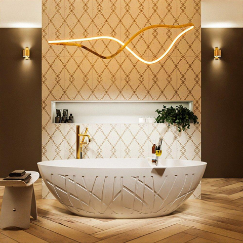 MONDIAZ HOLM Baignoire îlot - 180x85cm - talc SW491601