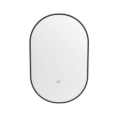 Mondiaz GLOW spiegel – ovaal – 45x90 cm – indirecte LED rondom – bewegingssensor – Urban (zwart) SW1105172
