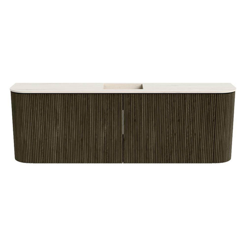 Mondiaz JOYA-DLUX Meuble de toilette 123,2 cm - arrondi gauche et droite couleur Shadow - Vasque FAYE position Milieu 1 trou de robinet couleur Meli SW1424954