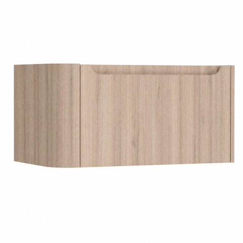 H&R Badmeubelen Juice Meuble sous lavabo - 80x45x40cm - angle gauche arrondi - 1 tiroir - poignée intégrée - Rockford oak SW1109753