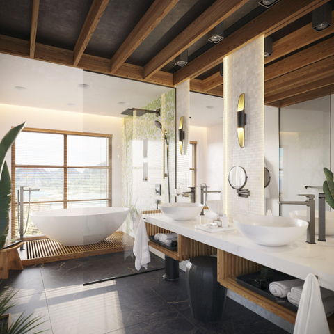 Hansgrohe AddStoris Q glashouder - met glas - geborsteld zwart chroom (antraciet) SW651570