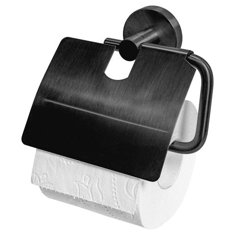 Haceka Kosmos Porte-rouleau de papier toilette - avec couvercle - graphite gunmetal SW654105