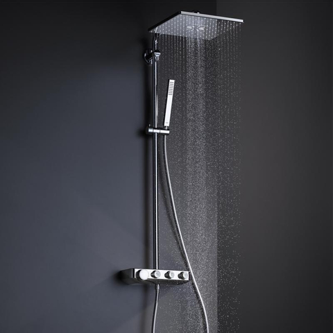 Grohe Euphoria SmartControl ensemble de douche pluie apparent – douche de tête carrée 31 cm – douchette bâton – avec inverseur – chrome SW209453