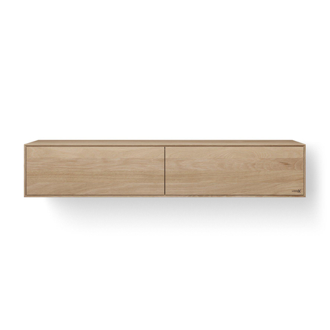 Looox Wood collection Meuble sous lavabo en bois avec 2 tiroirs 160x30x46cm chêne - vieux gris SW546658