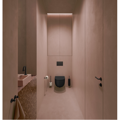 Clou Kaldur porte-rouleau de papier toilette en L sans couvercle noir mat SW917294