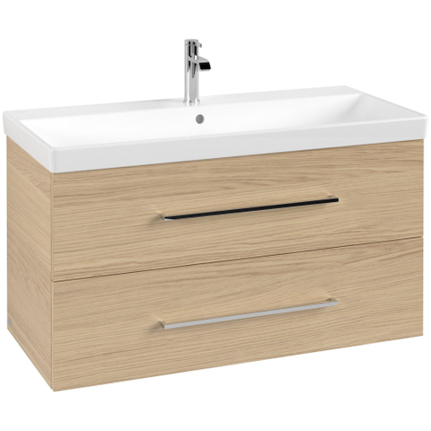 Villeroy & Boch Avento wastafelonderkast - 97.6x51.4cm - 2 lades - Nordic Oak (hout) SW479510